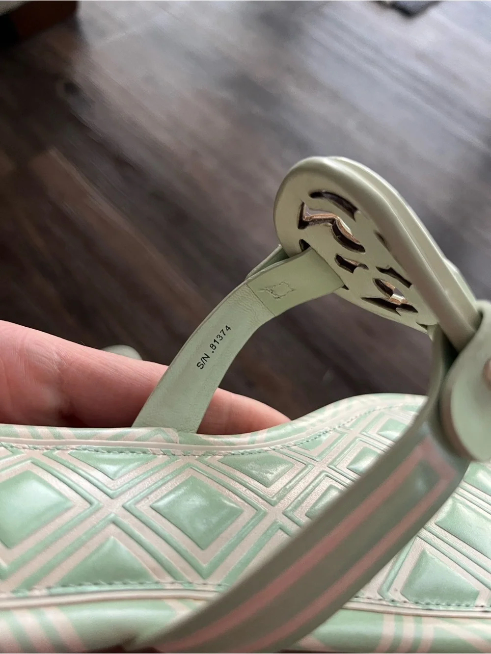 Tory Burch Metal Miller New Ivory Meadow Mist Sandals Size 8.5 NIB Preppy